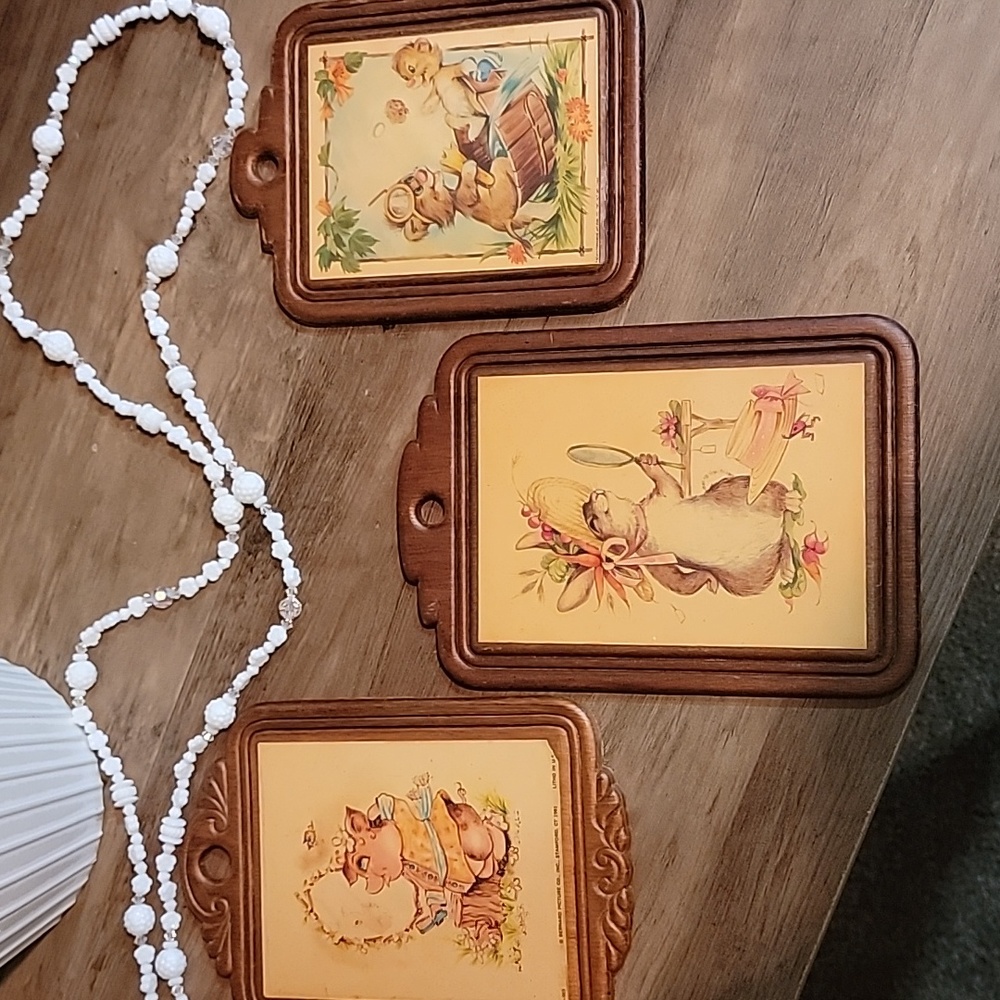 Vintage Animal Character Wooden Signs